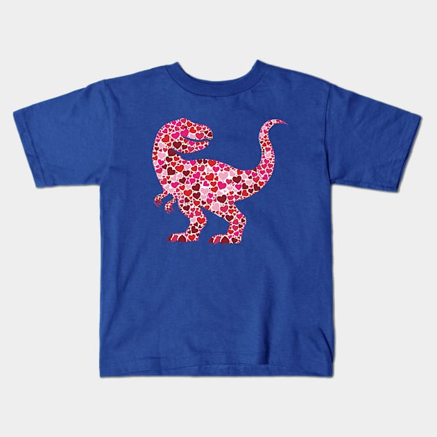 Valentine's Day Heart Dinosaur Kids T-Shirt by Statewear